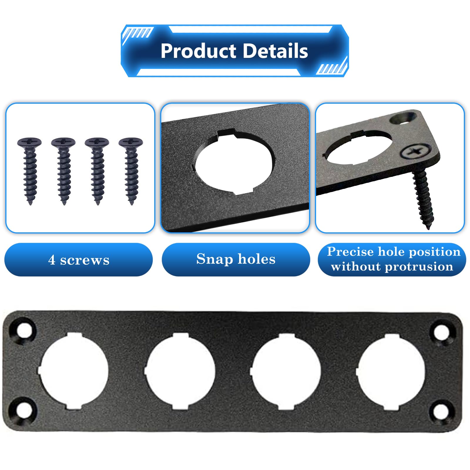 Panneau d'interrupteur à bascule, support en aluminium pour voiture, camion, bateau, camping-car, panneau étanche