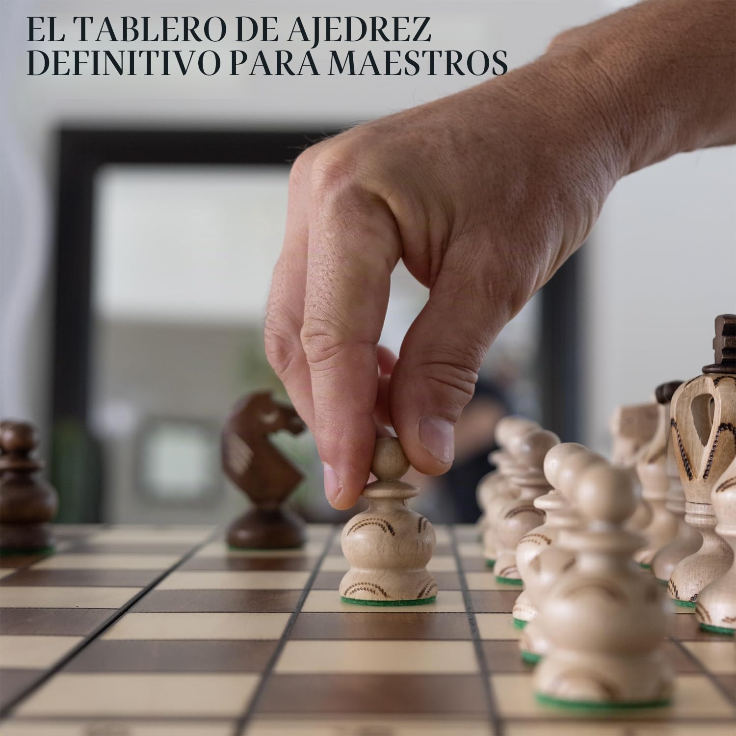 Wegiel Grand Royal - Juego de ajedrez de madera de - Ajedrez hecho a mano 45,7 cm, para adultos y niños