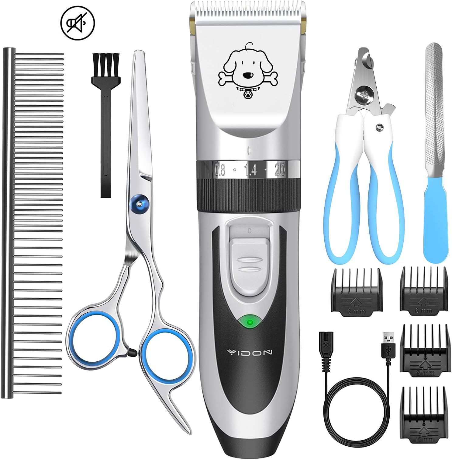 Dog Clippers Low Noise Cordless Rechargeable Professional Dog Grooming kit for Dogs Cats Pets[Upgrade]