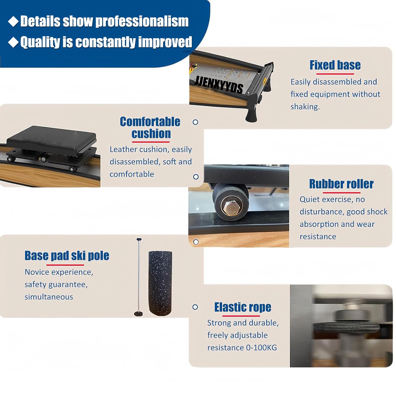 Ski Exercise Machine,Indoor Ski Training Simulator,Body Balance Workout Machine,Ski Leg Trainer with Ski Poles and Mats,for Indoor Beginner Gym Waist Strength Training