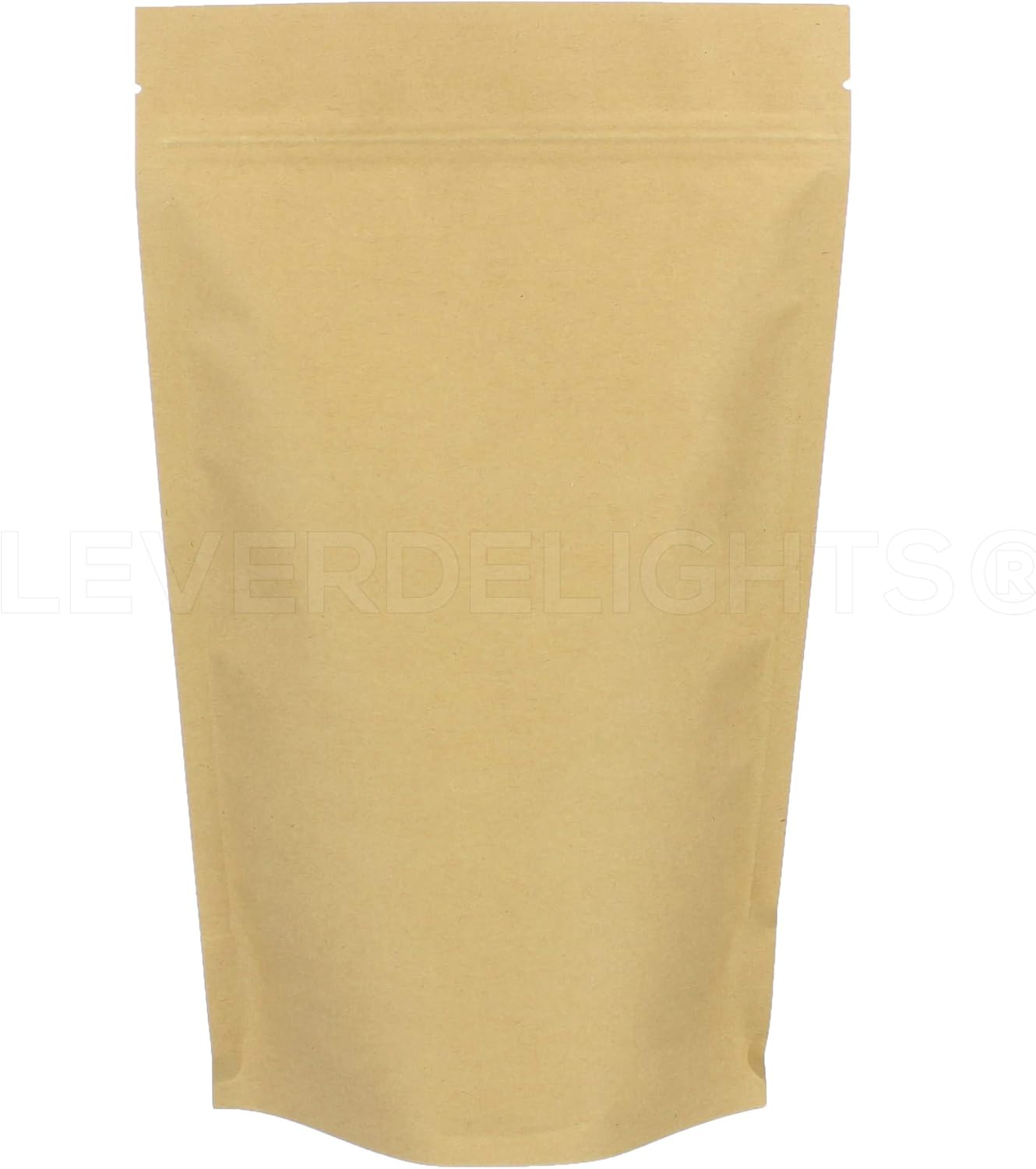 CleverDelights Kraft Stand Up Pouches - 16oz - 100 Pack - 7" x 11.5" x 4"