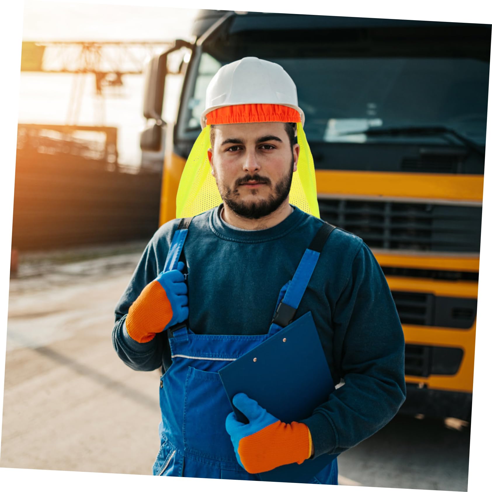 SHINEOFI Casco Di Sicurezza Riflettente Ombrelloni Uomini Alto Cappello Da Sole Da Uomo Casco Da Sole Visiera Rete Ad Alta Visibilità Parasole Riflettente Panno Per Parasole