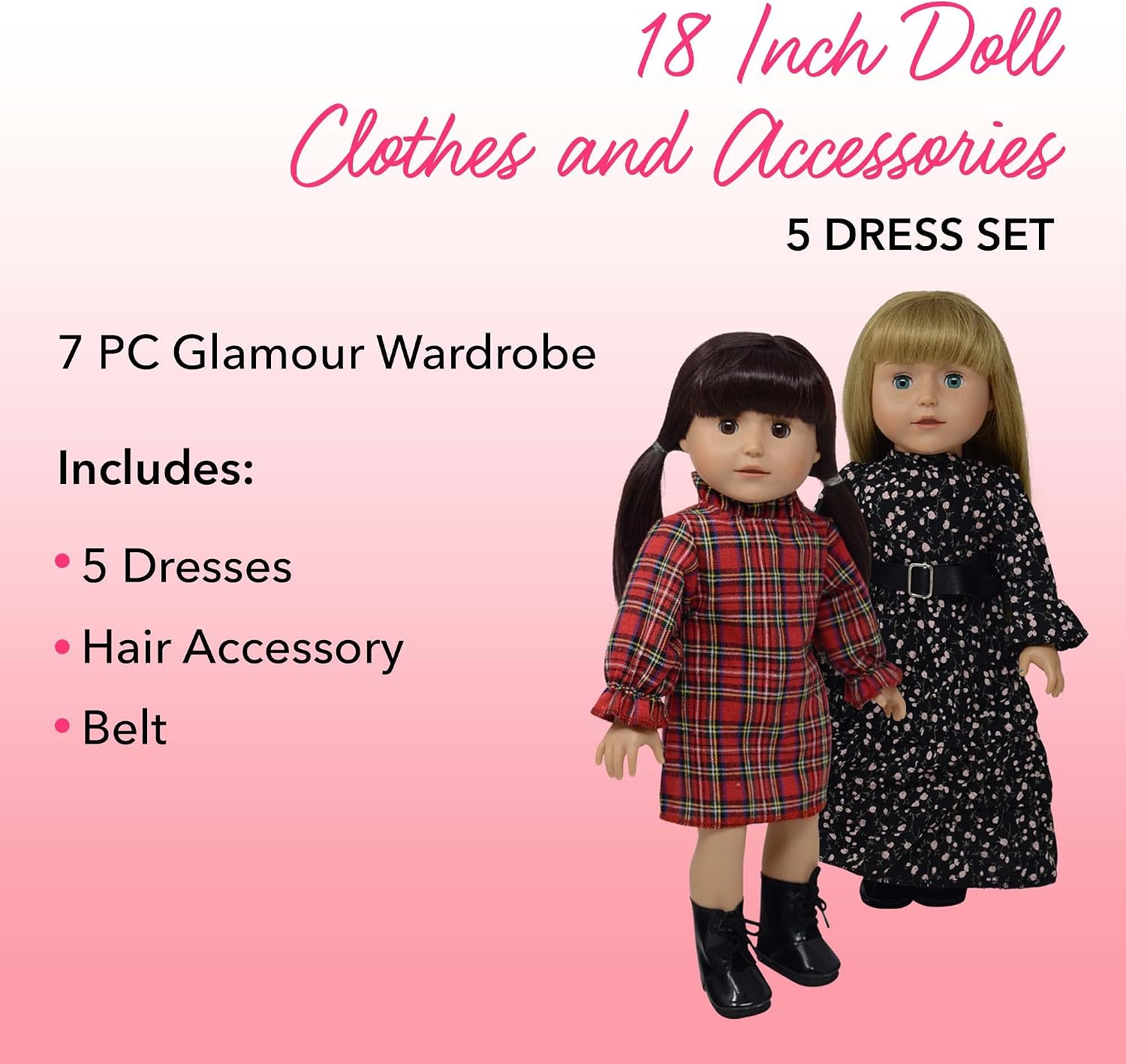 18 Inch Doll Clothes Dress and Doll Accessories (Glamour Doll Clothing)