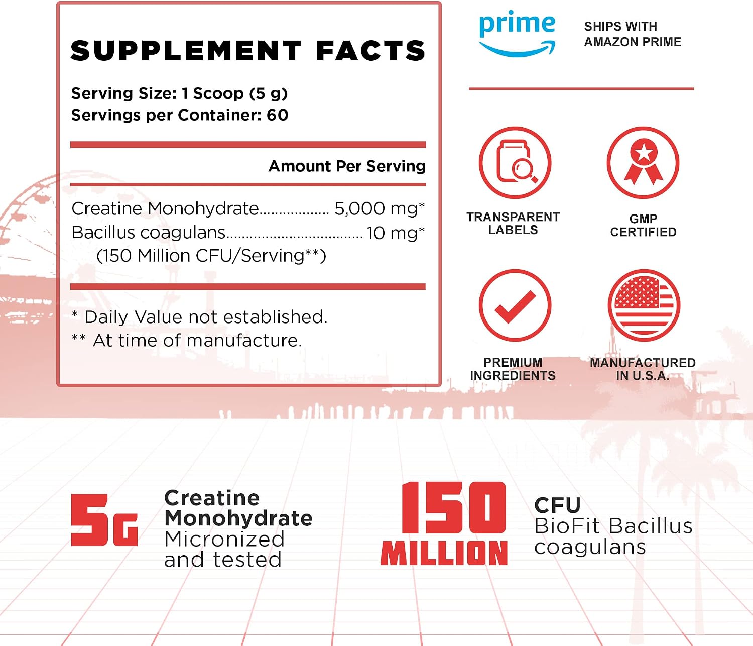 Classic Creatine - Pure Micronized Creatine Monohydrate Powder for Increased Strength, Endurance, & Muscle Growth - Boost Athletic Performance & Recovery