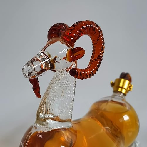 Miniatura 5 de Decantador de whisky de cabra Zodiac Animal Wine Decanters Glass 1000ML Decantador de licor para vodka escocés, whisky, escocés, ron, tequila