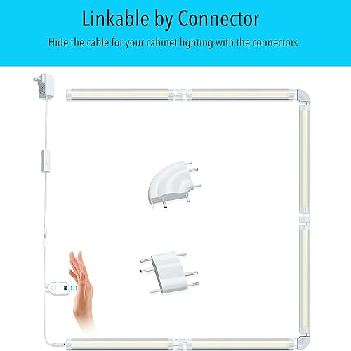 Miniatura 4 de LAMPAOUS Iluminación debajo del gabinete, barra de luz con sensor de movimiento para armario de cocina, sobre el fregadero y enlazable, ideal para