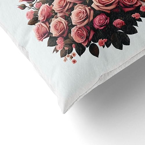 Miniatura 3 de PICANOVA Almohada floral personalizada con tu texto, cojín de felpa premium con cierre de cremallera y relleno, regalos personalizados para mujeres