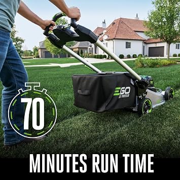 EGO Power+ LM2206SP 56-Volt 22-Inch Aluminum Deck Select Cut Self-Propelled Cordless Lawn Mower with 10.0Ah Battery, 700W Turbo Charger Included Plus Extra BA2800T 5.0Ah Battery