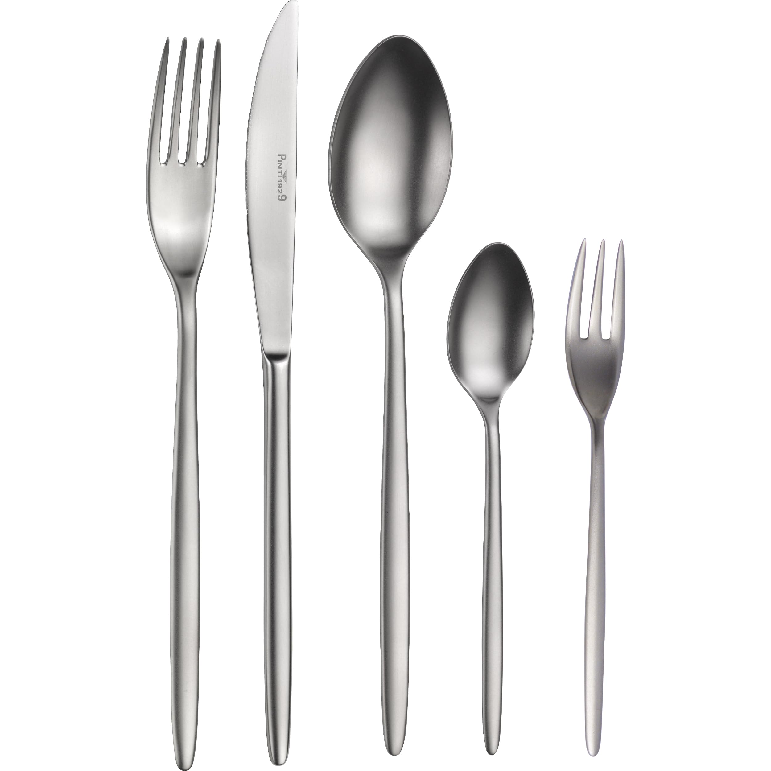 Pintinox "Olivia Mystique" 30-teiliges Besteckset Tafelbesteckset Servierbesteck aus Edelstahl - satiniert - moderne längliche, runde Form Für 6 Personen