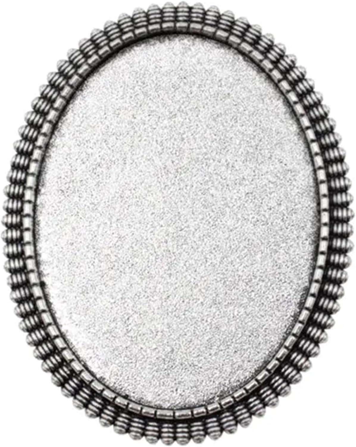 Cabochon Brooch 30pcs Fit 30x40mm Antique Silver Cameo/Glass/Cabochon Frame Bezel Settings,Brooch,DIY Accessory Base Charm(Antique Silver)