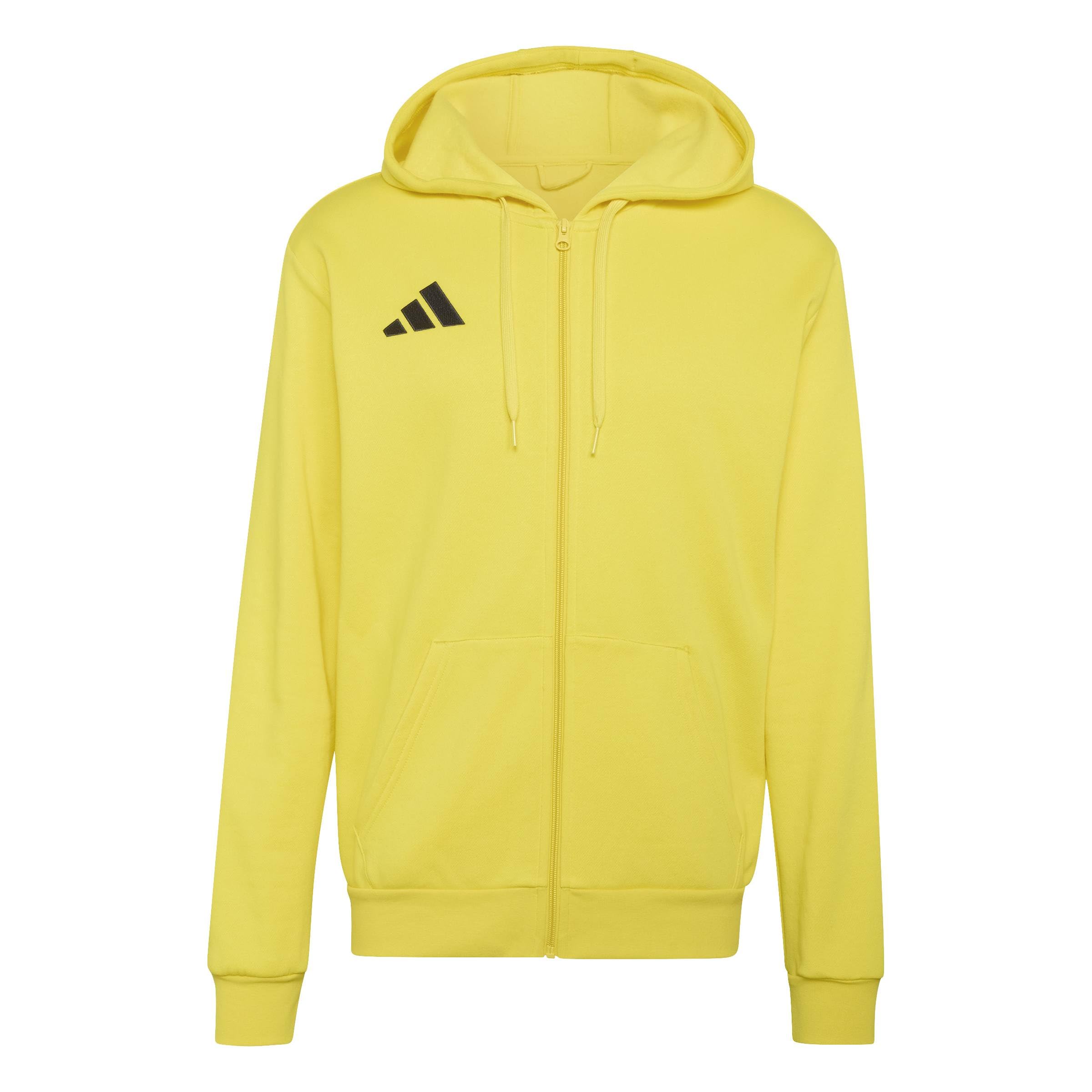 adidas Men's Entrada26 Full Zip Hoodie Sweatshirt, team yellow/black, L