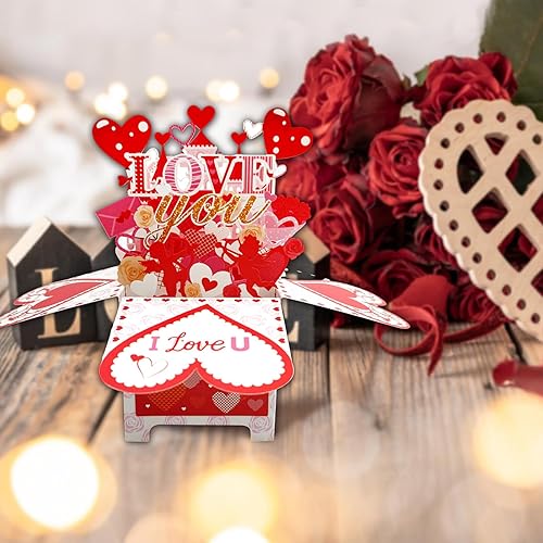 Miniatura 4 de Divertida tarjeta desplegable en 3D para el día de San Valentín para novio y novia, divertidos regalos de aniversario de aniversario, espléndidas