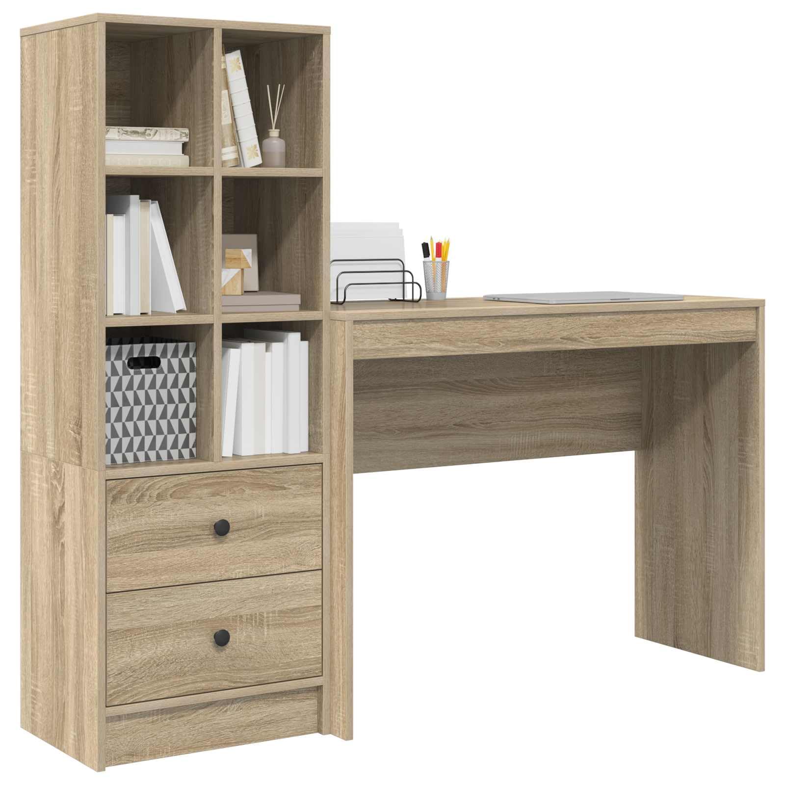 Scrivania Rovere Sonoma 145,5 x 40 x 127 cm 2 Pezzi