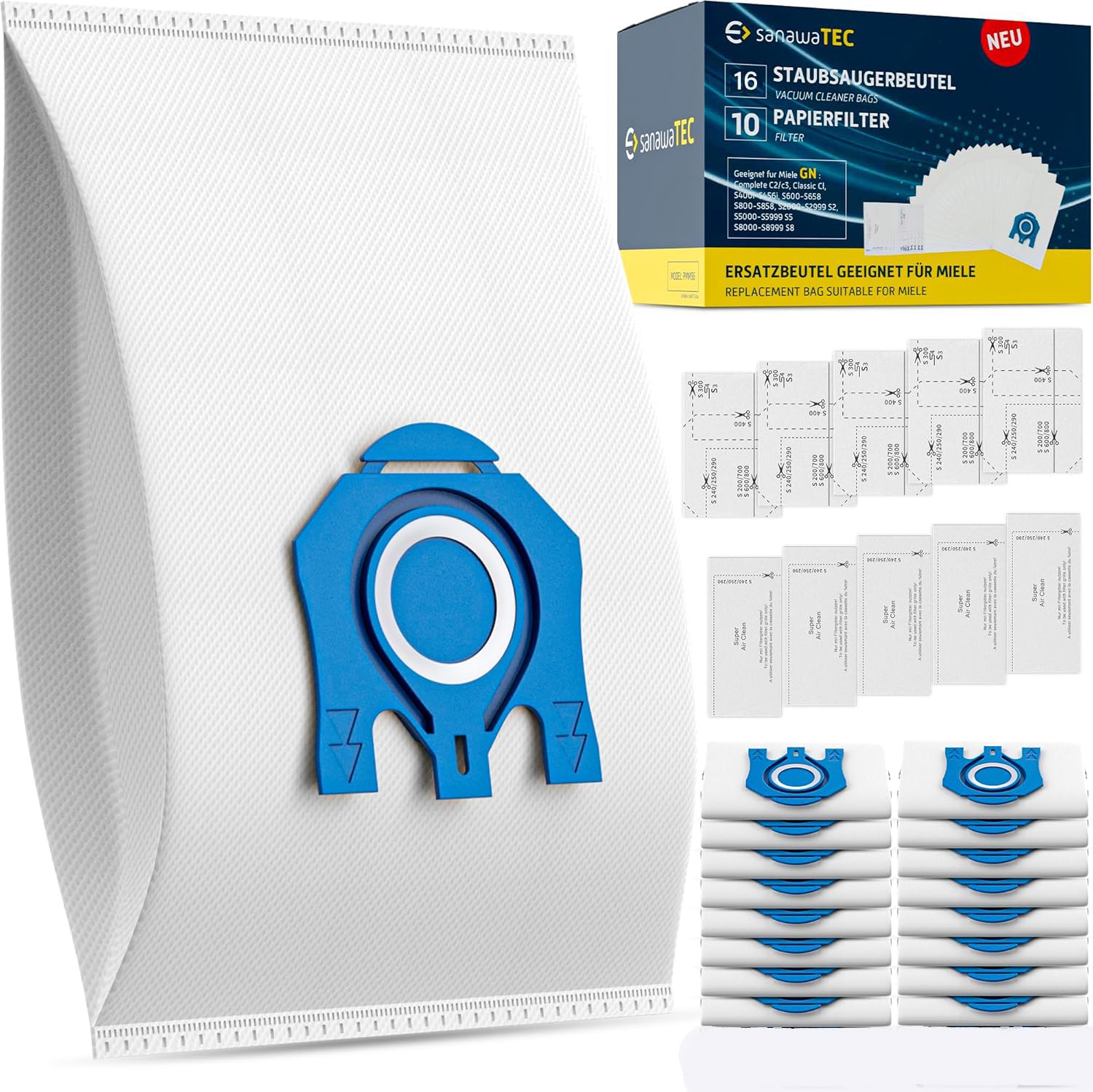 SANAWATEC Beutel und Filter für Staubsauger