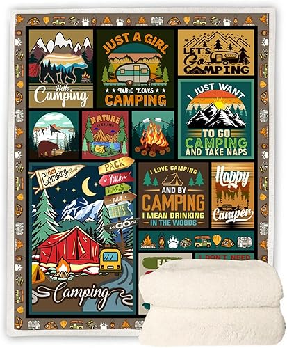Miniatura 4 de peakman Manta de regalo de campamento, manta de campamento, regalos de campamento para mujeres y hombres, regalos de campamento para amantes de los