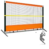Tennis Rebound Practice Wall - 12ft x 6ft Rebounder Net for Tennis & Racquet Sports Ball & Pickleball, Training Tennis Backboard Net for Court Backyard and Indoor & Outdoor Training