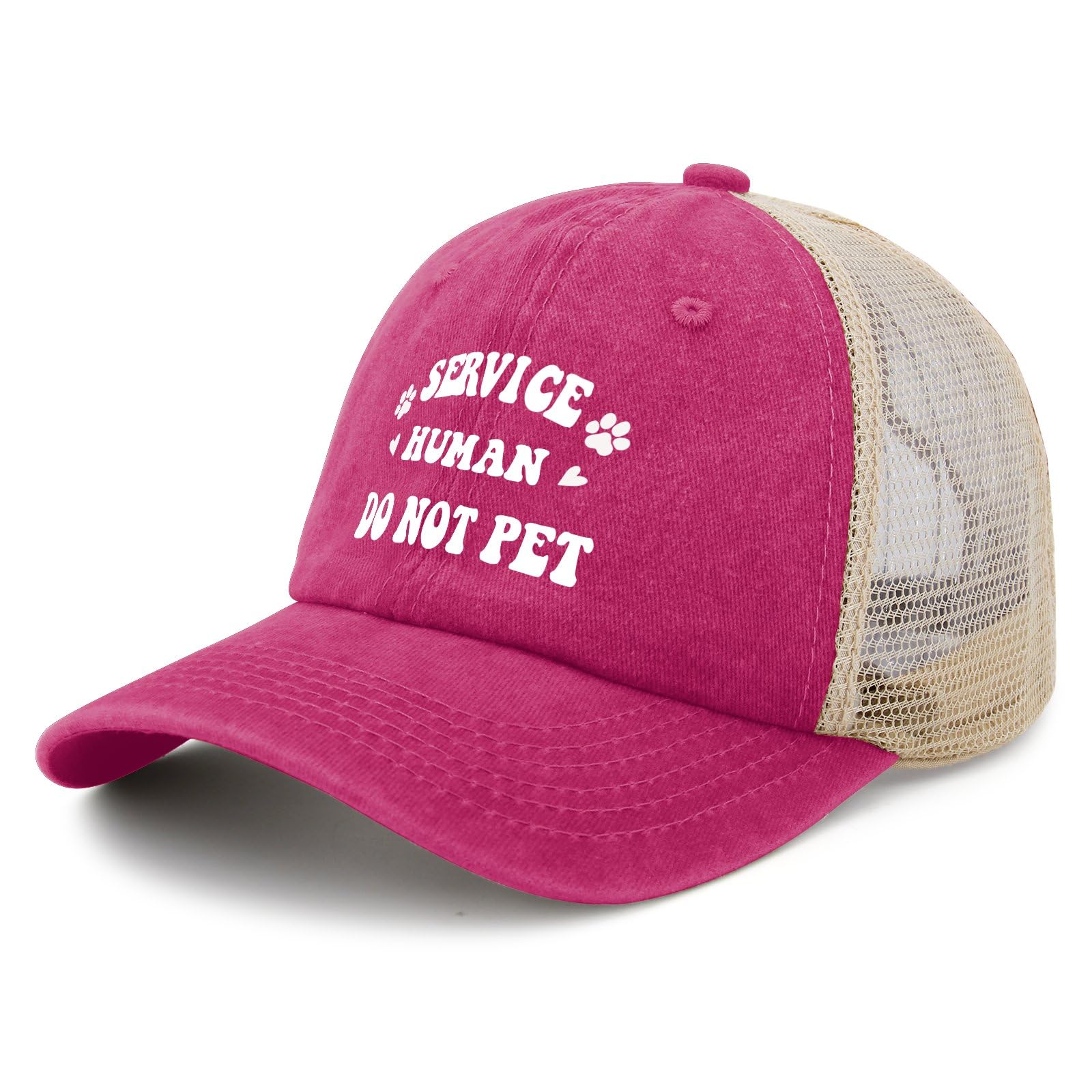 Service Human do not pet Baseball Hats Cycling caps for Men Pink