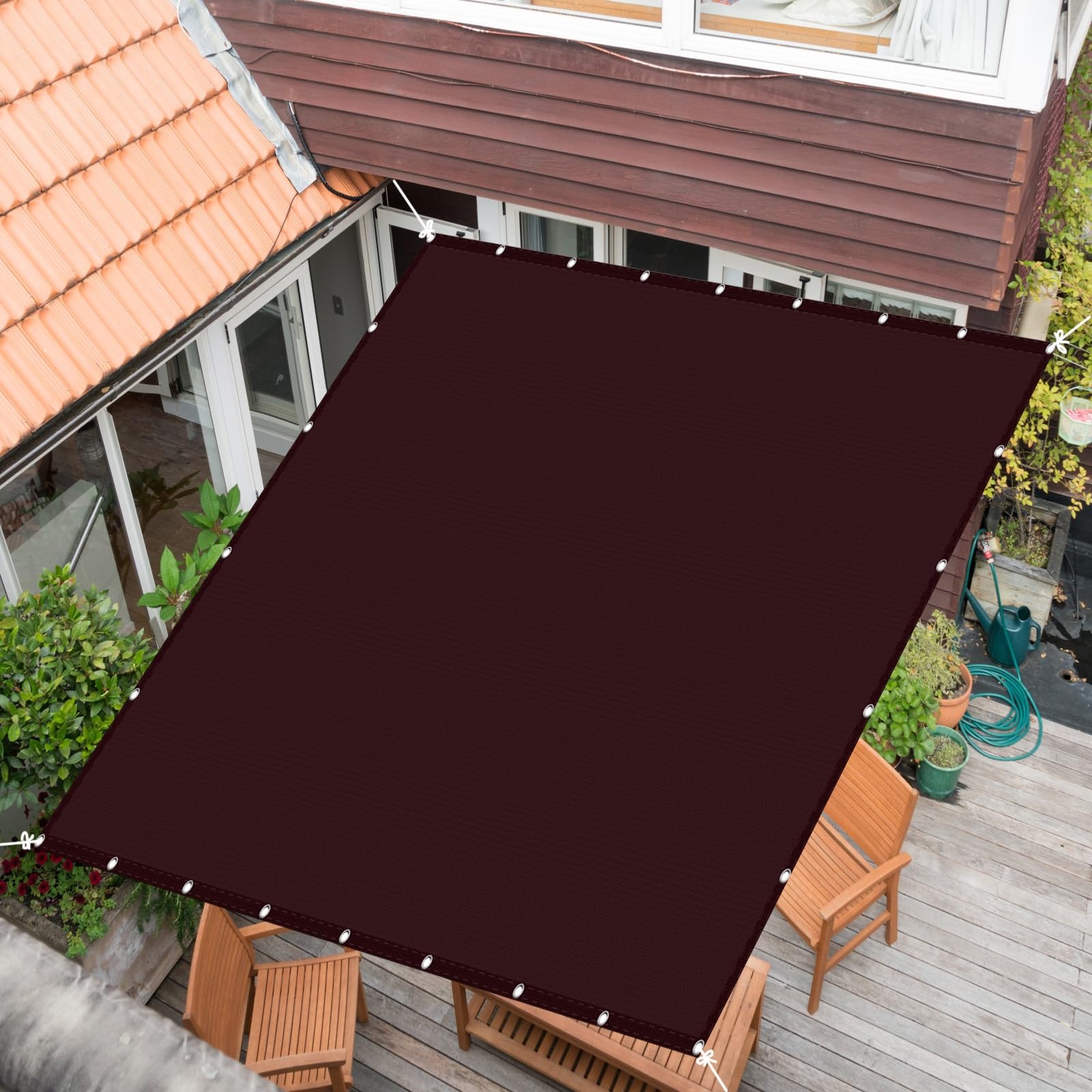 Sonnensegel Rechteck 2,5x6,5 M – Wasserdicht, 98 % UV-Schutz – Inkl. Befestigungsseilen Für Garten, Terrasse, Camping
