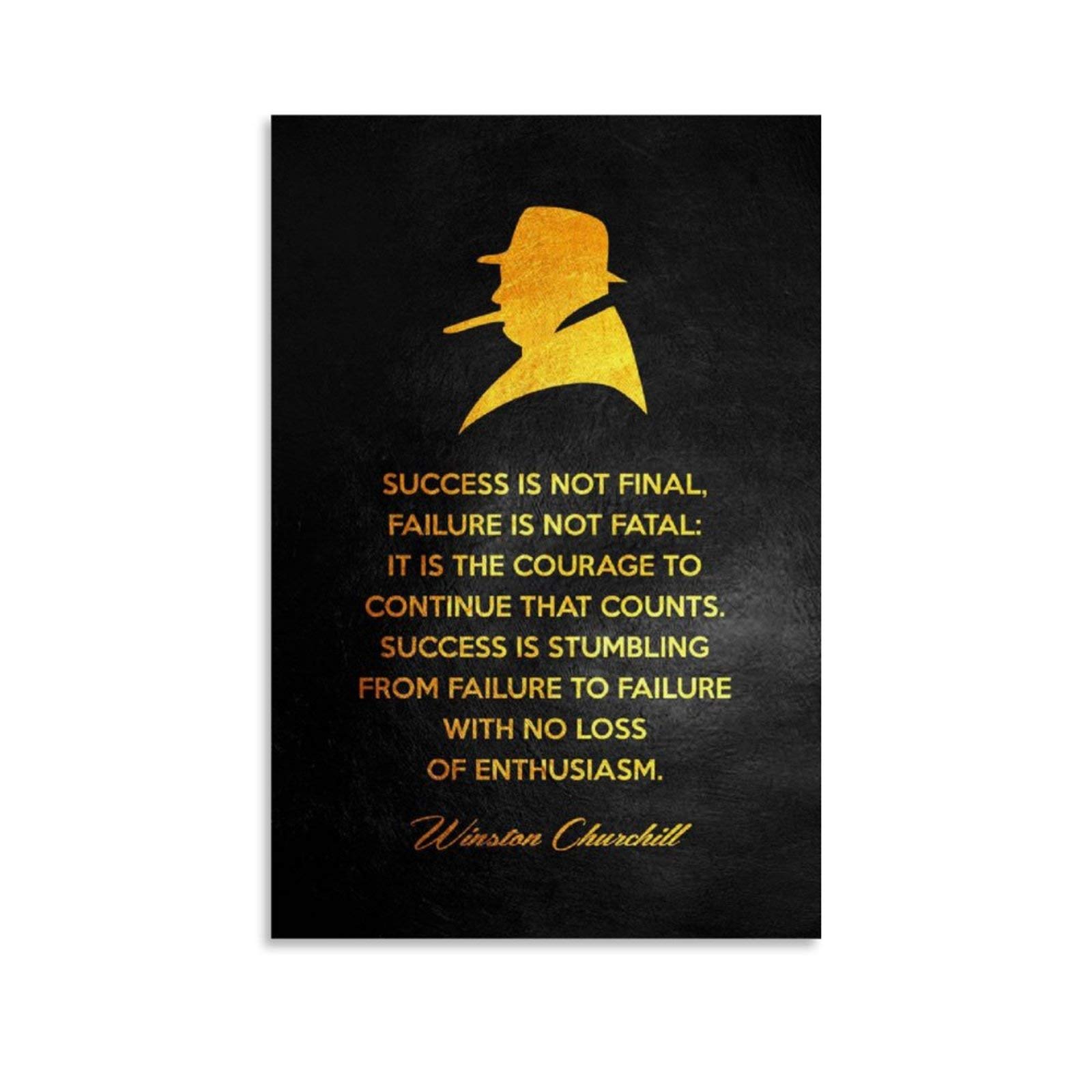 DSGFR Winston Churchill motivational quotes Poster Decorative Painting Canvas Wall Art Living Room Posters Bedroom Painting 12x18inch(30x45cm)