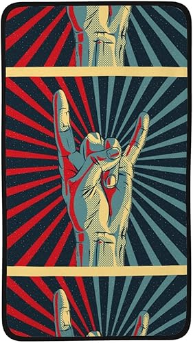 Rock N Roll Gesture Love - Toallas de baño de mano suaves para baño, toalla de microfibra para el pelo, toalla de secado de terciopelo coral para