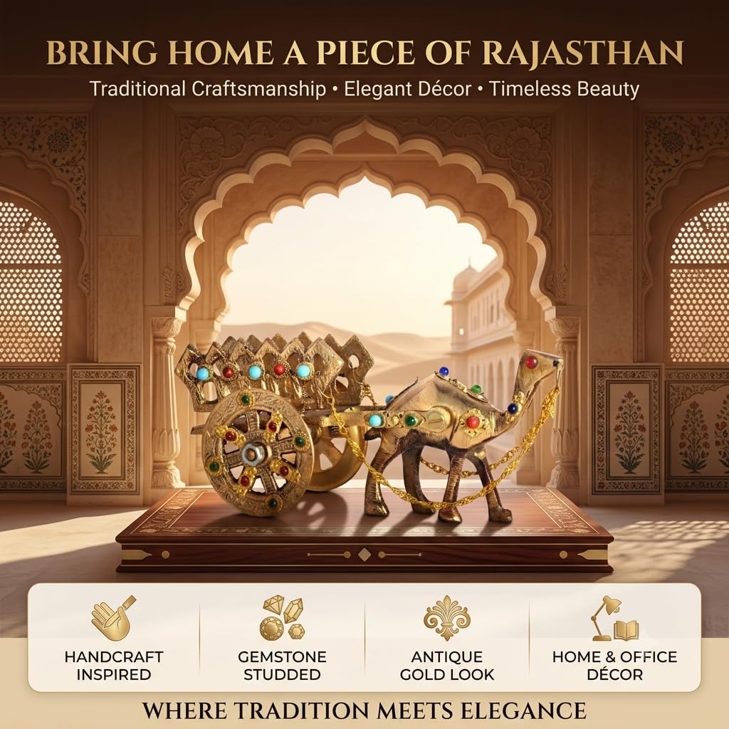 Rajasthani Gemstone Camel Showpiece - Home Decor -2