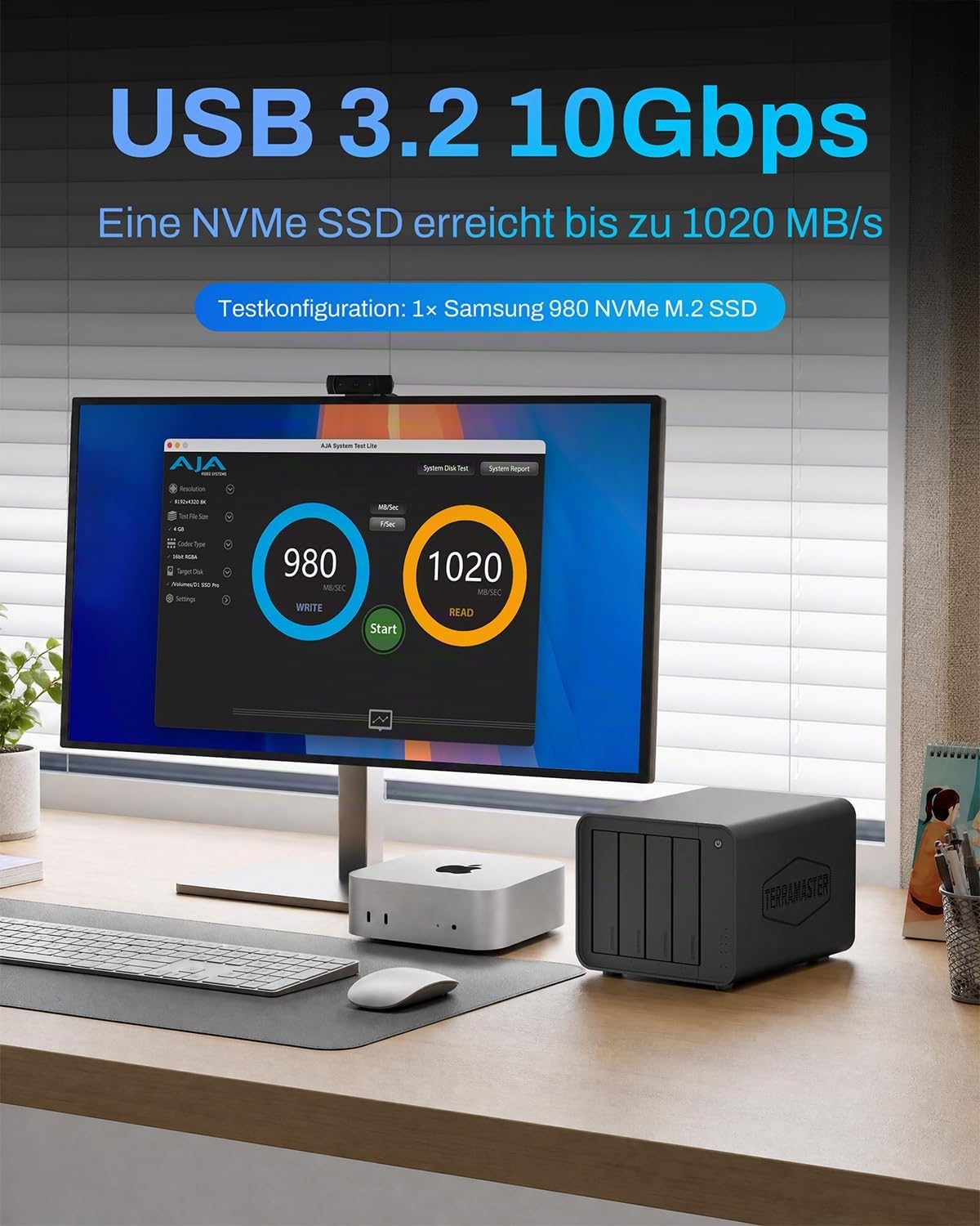 TERRAMASTER D8 Hybrid 2 8-Bay Gehäuse für HDD & NVMe SSD(Diskless)