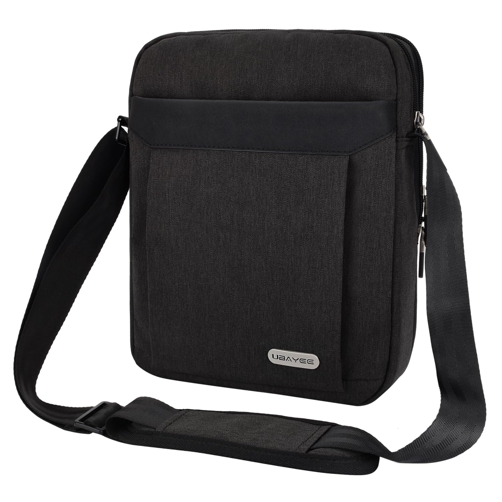 Borsello Uomo Tracolla in Tela con Multi-scomparti (Compatibile con Tablet iPad da 10,5 Pollici, 25 cm), Grigio Scuro