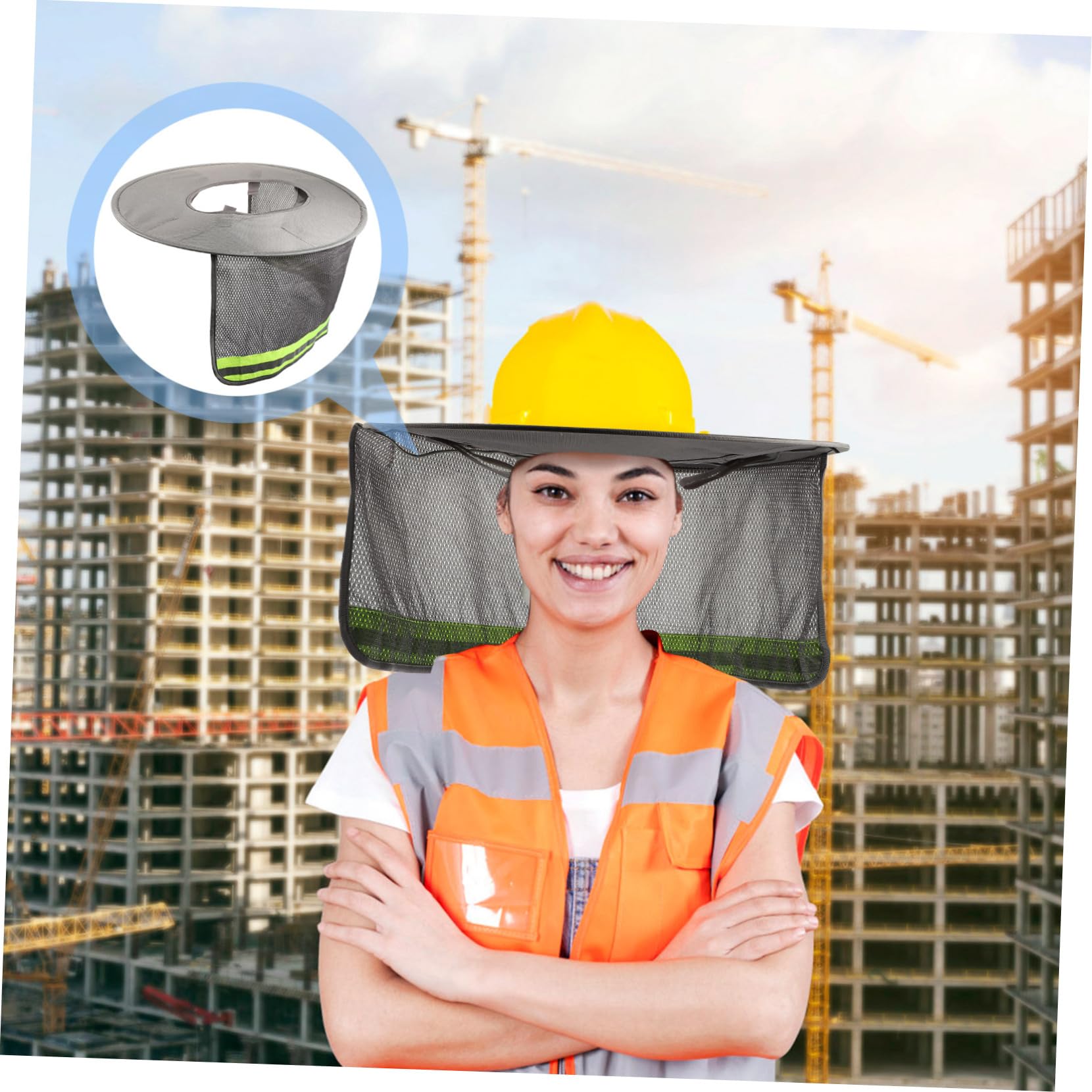 Lot De 6 Casques De Chantier À Bord Complet Pare-Soleil Accessoires Bande Réfléchissante pour La Sécurité des Travailleurs