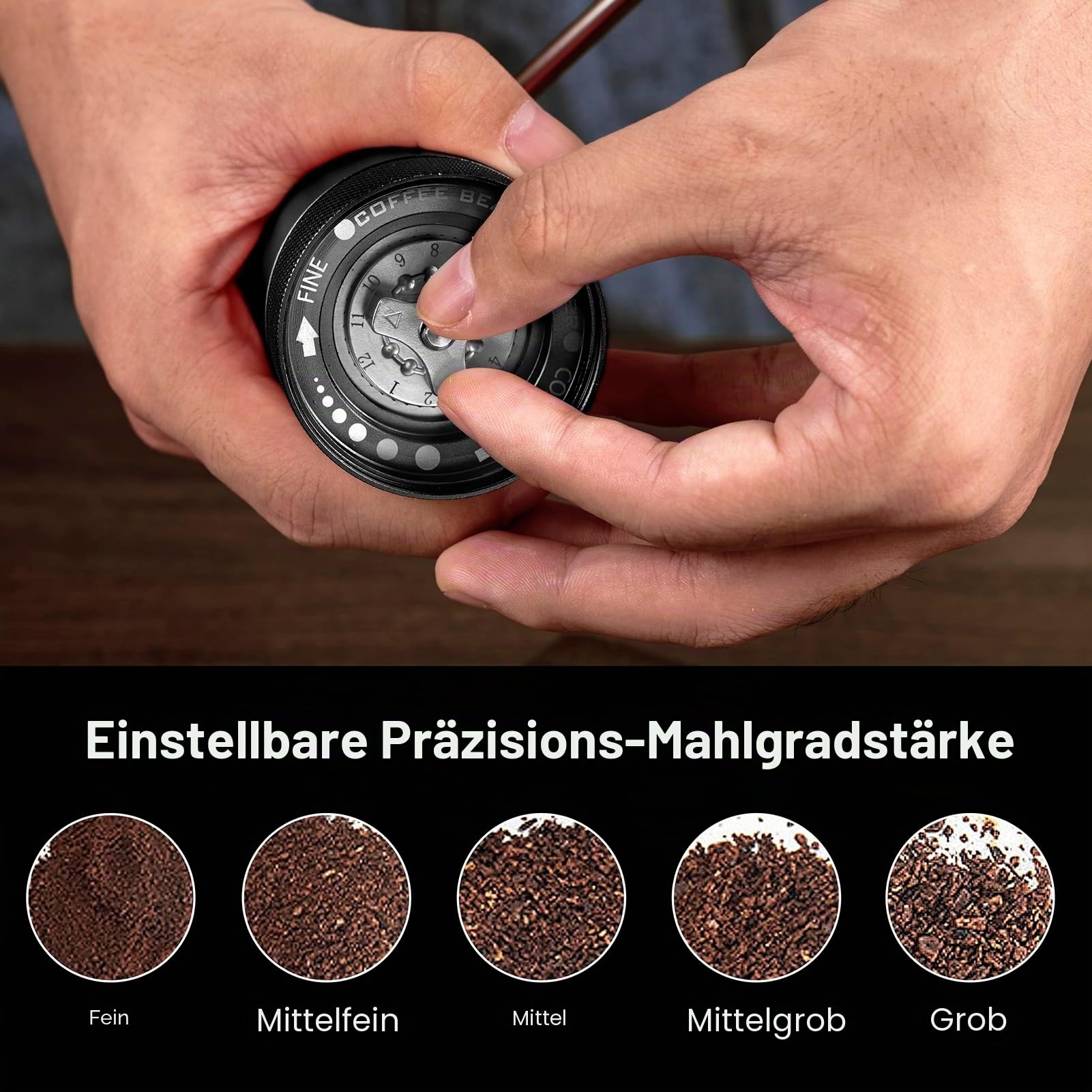 M6 Kaffeemühle Handbuch, Kapazität 25g, Hand Kaffeemühle Sharp Hexagonal Mahlkern, tragbare manuelle Kaffeebohnen Mühle für Gießen über Espresso