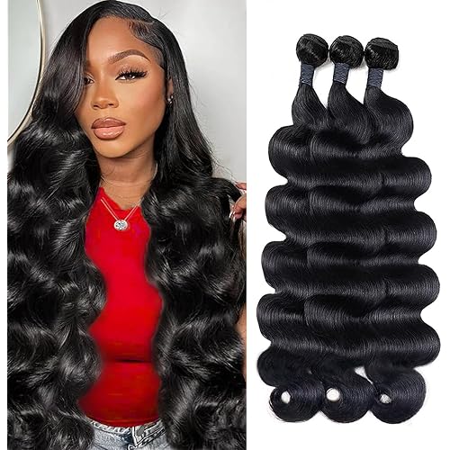 Body Wave Bundles Human Hair Bundles 20 22 24 inch Body Wave Human Hair 3 Bundles 100% Unprocessed Brazilian Virgin Bundles Human Hair Body Wave Wavy Bundles Natural Color for Woman