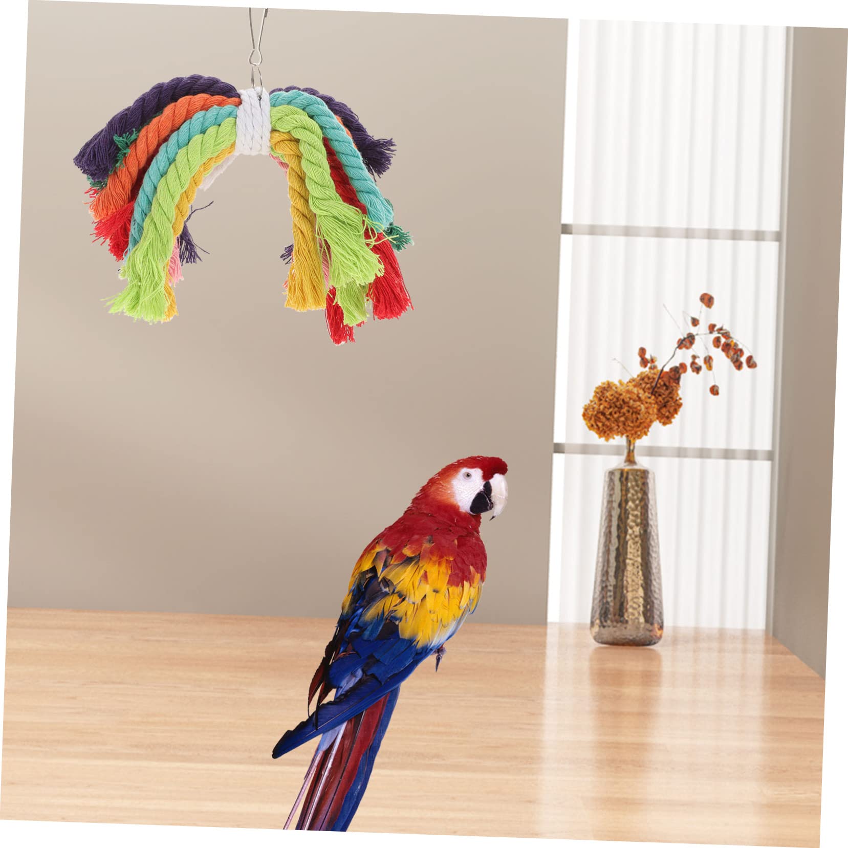 Beavorty 5pièces Jouet à Mordre pour Oiseaux Coton Jouet Corde pour Perroquet Amusement Et Détente