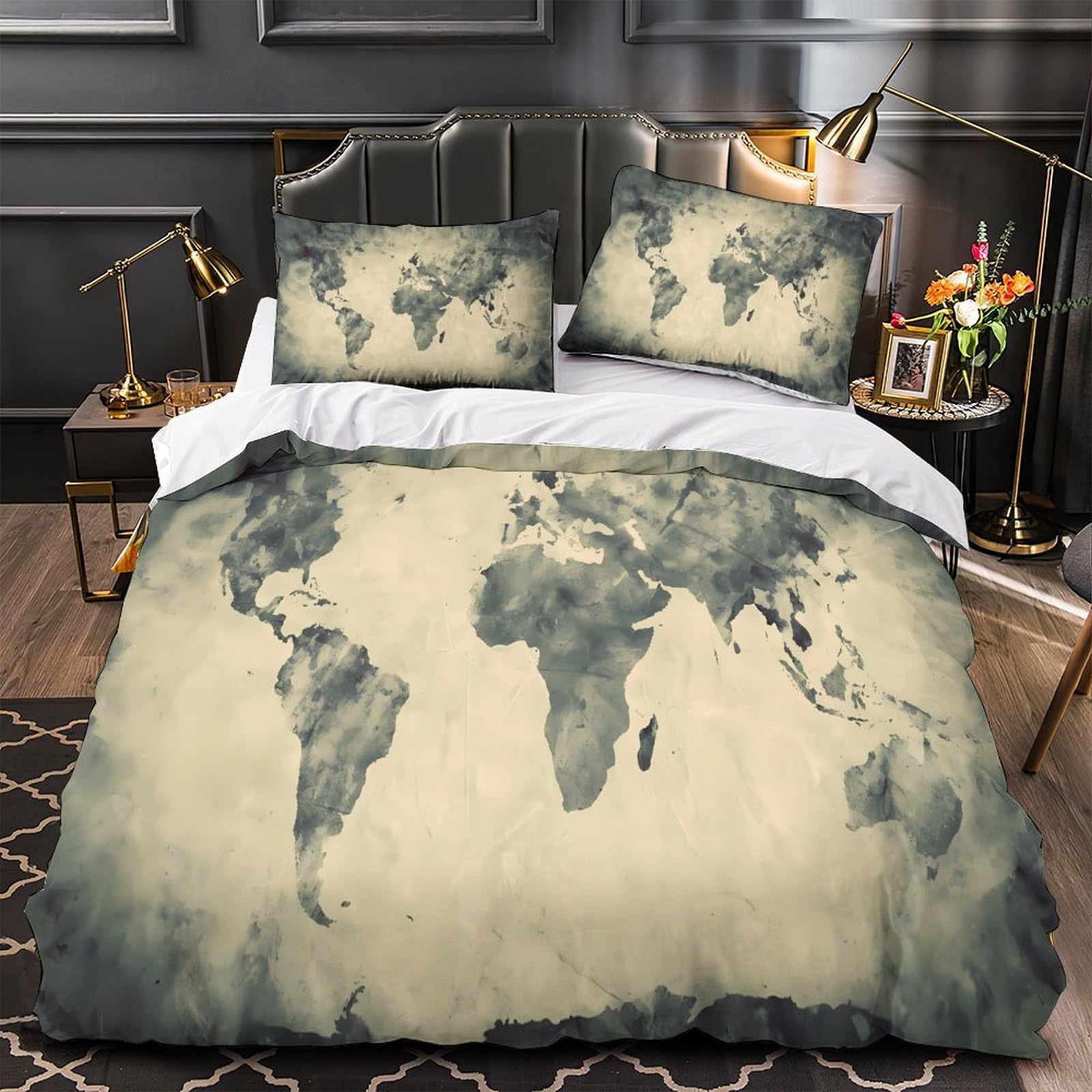 Linge de lit loup pour chambre garçon et ado parure de couette sauvage effet 3D