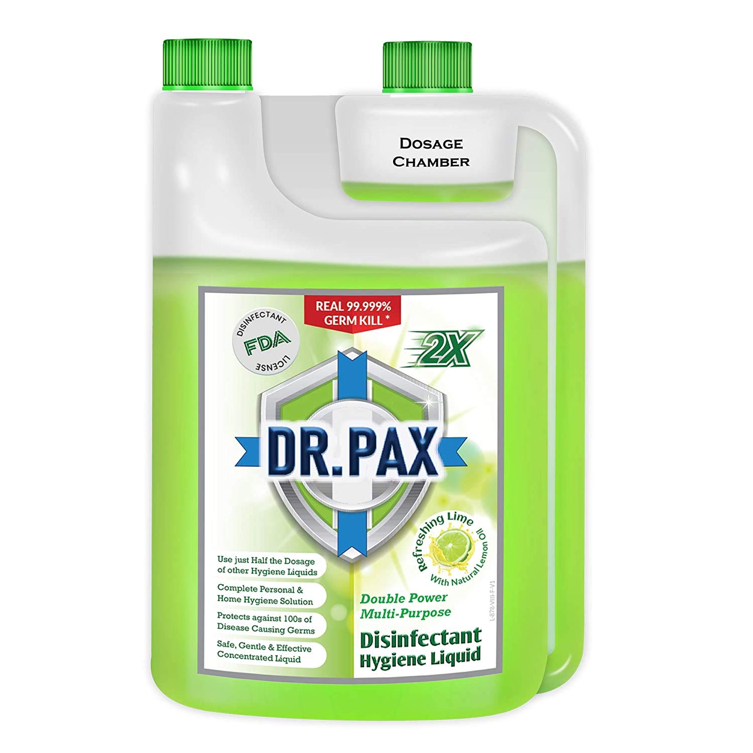 DR. PAX Double Power Multipurpose Disinfectant Hygiene Liquid (Refreshing Lime), 1L in a Premium Twin Neck Bottle (B08CRY3PTL) Amazon Price History, Amazon Price Tracker