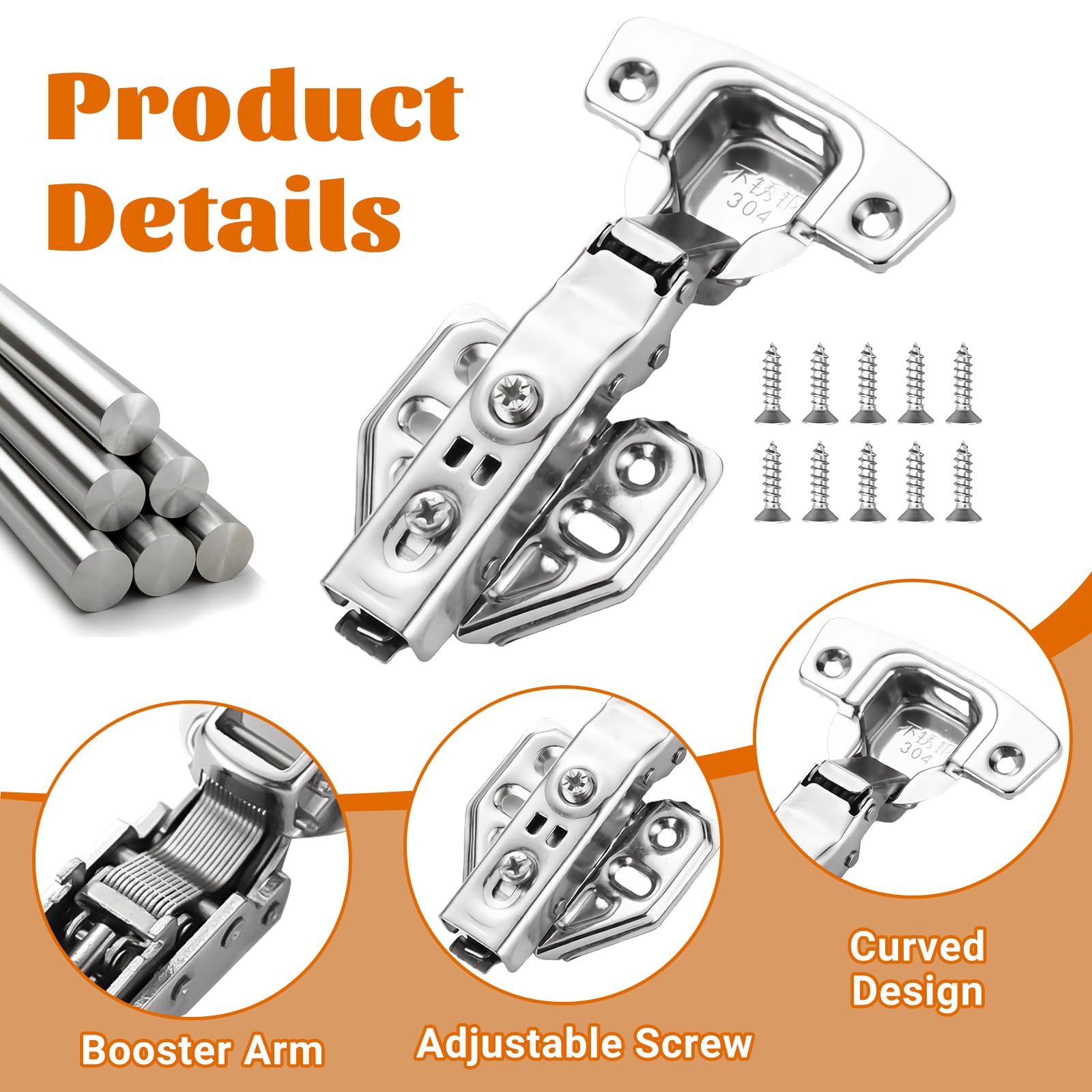 14 Pcs Cabinet Hinges - Image 3
