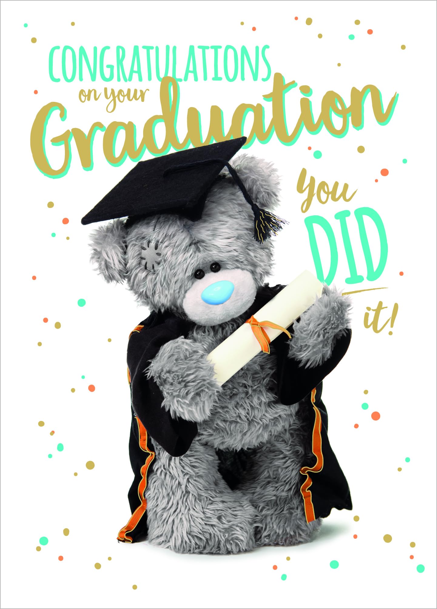 Me to You Bear Tatty Teddy Photo Finish Congratulations on Your Graduation kartka z życzeniami z okazji ukończenia szkoły, biała, ASS93005