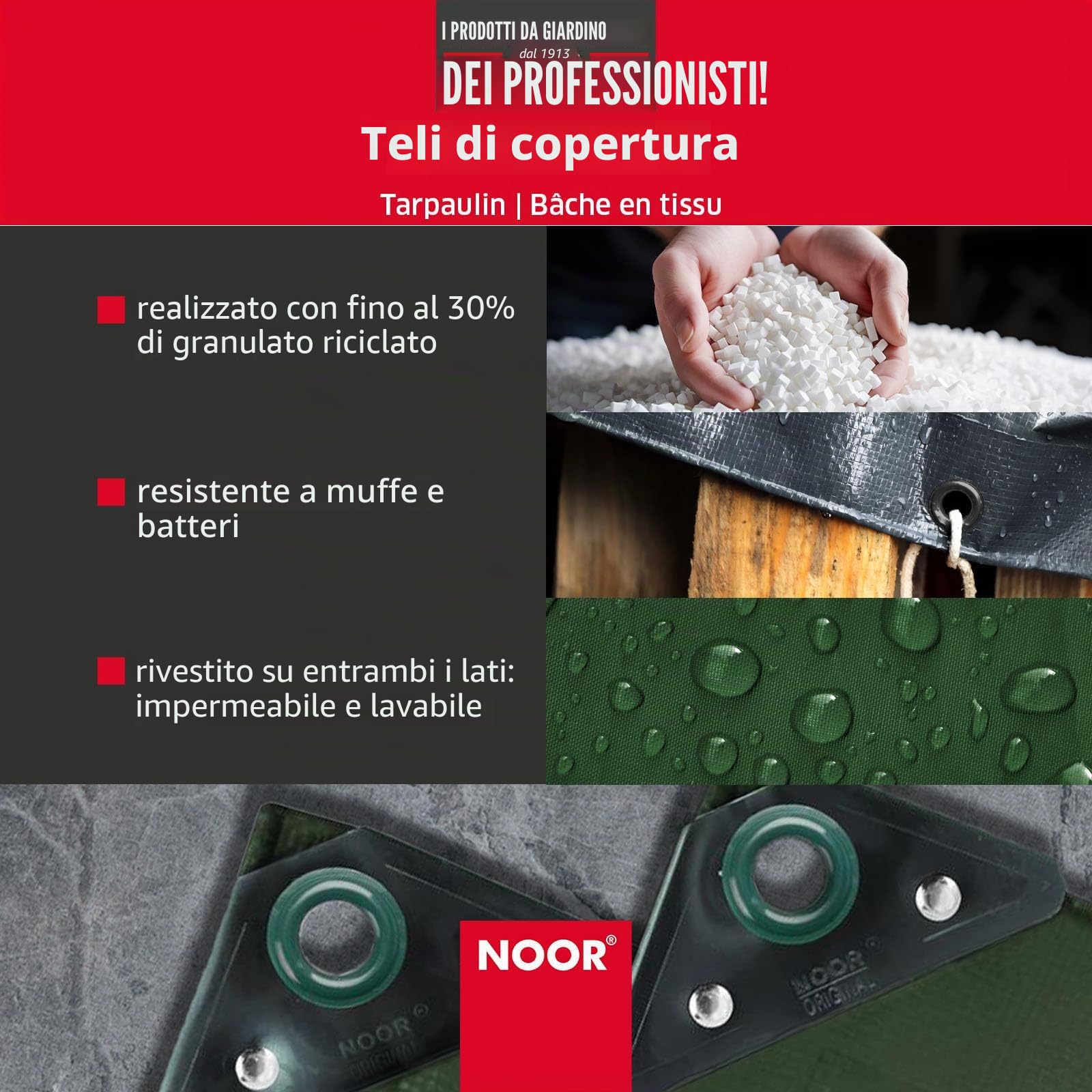 Noor, Telone da Esterni in Polipropilene e polietilene, Colore: Bianco, 3 x 7 m