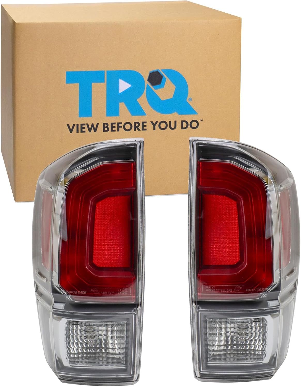 TRQ Rear Tail Lights Set Driver & Passenger Side TO2800206 TO2801206 Compatible with 2020-2023 Toyota Tacoma