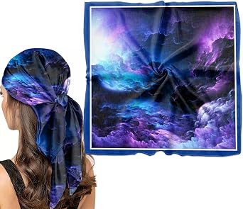 Scarf Silk Feeling Square Satin Head Hair Wrap 27.5 Inches Trendy Aesthetic Cute Decoration for Women Girls