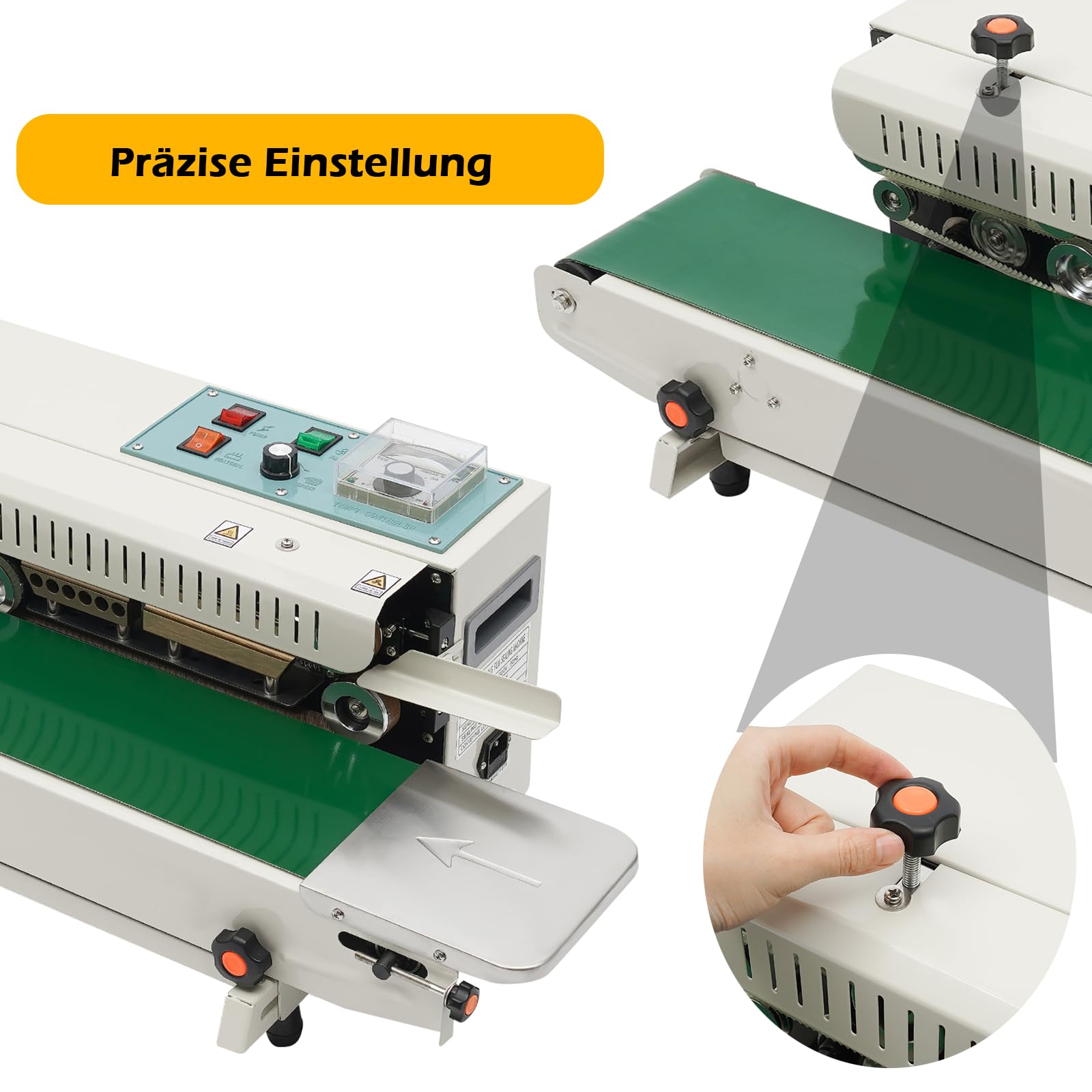 Máquina de sellado de bolsas de plástico horizontal automática Sellador continuo Máquina de sellado de láminas para bolsas de plástico Máquina de sellado de cinta (FR-900)