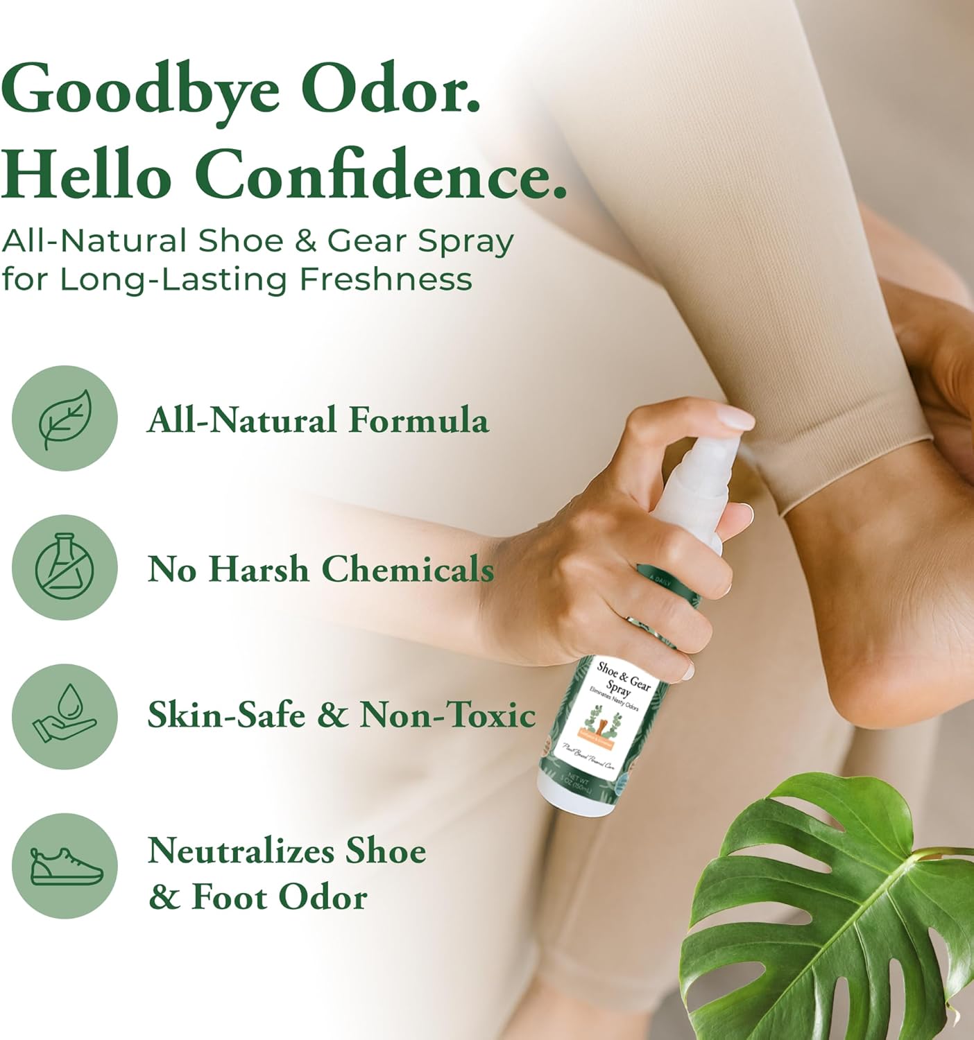 Foot Sense – Shoe Deodorizer & Foot Spray – Natural Foot & Shoe Odor Eliminator for Smelly Feet, Shoes & Sports Gear, Long-Lasting Refreshener for Adults & Kids – 5oz - Image 2