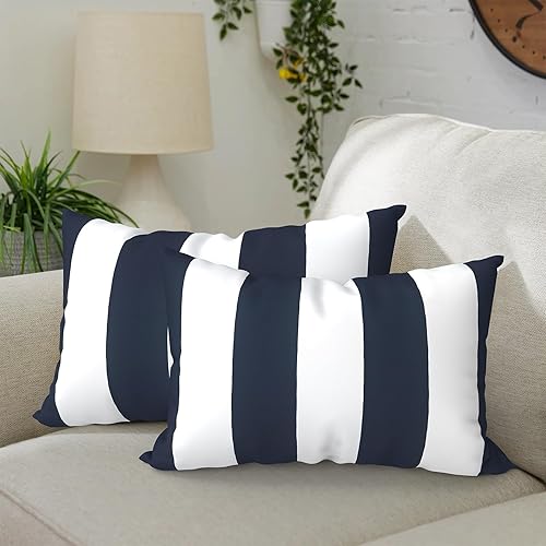 DYTXIII Paquete de 2 fundas de almohada lumbar impermeables para exteriores, solo las fundas de almohada rectangulares decorativas con doble
