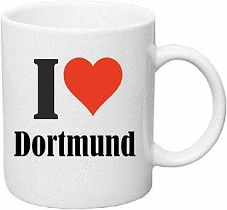 taza para café I Love Dortmund Cerámica Altura 9.5 cm diámetro de 8 cm de Blanco