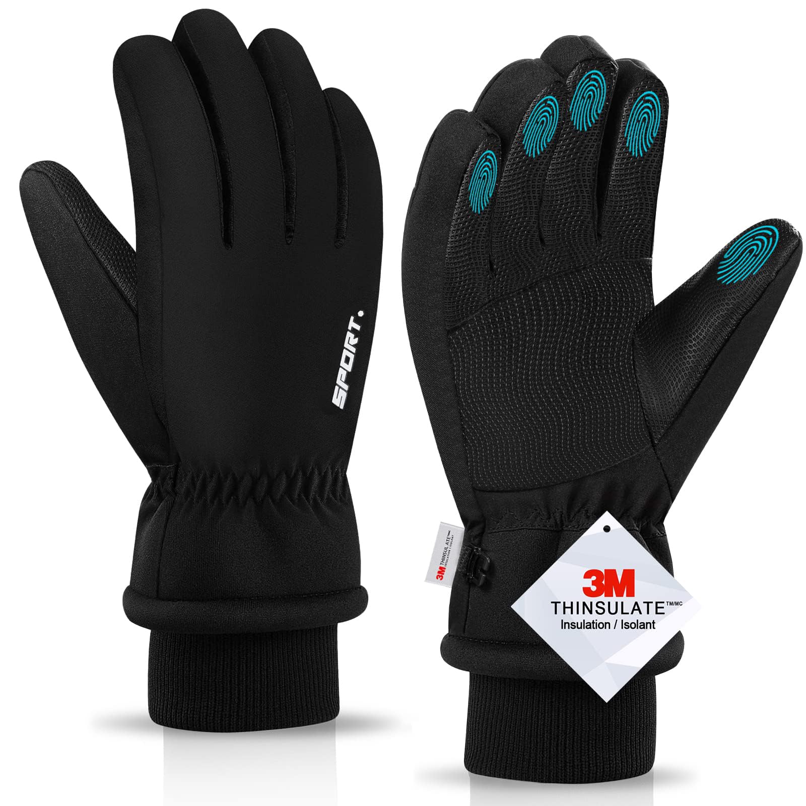 Thermo Handschuhe Herren Damen Slim - Warme Touchscreen Winterhandschuhe  Wasserdicht Winddicht