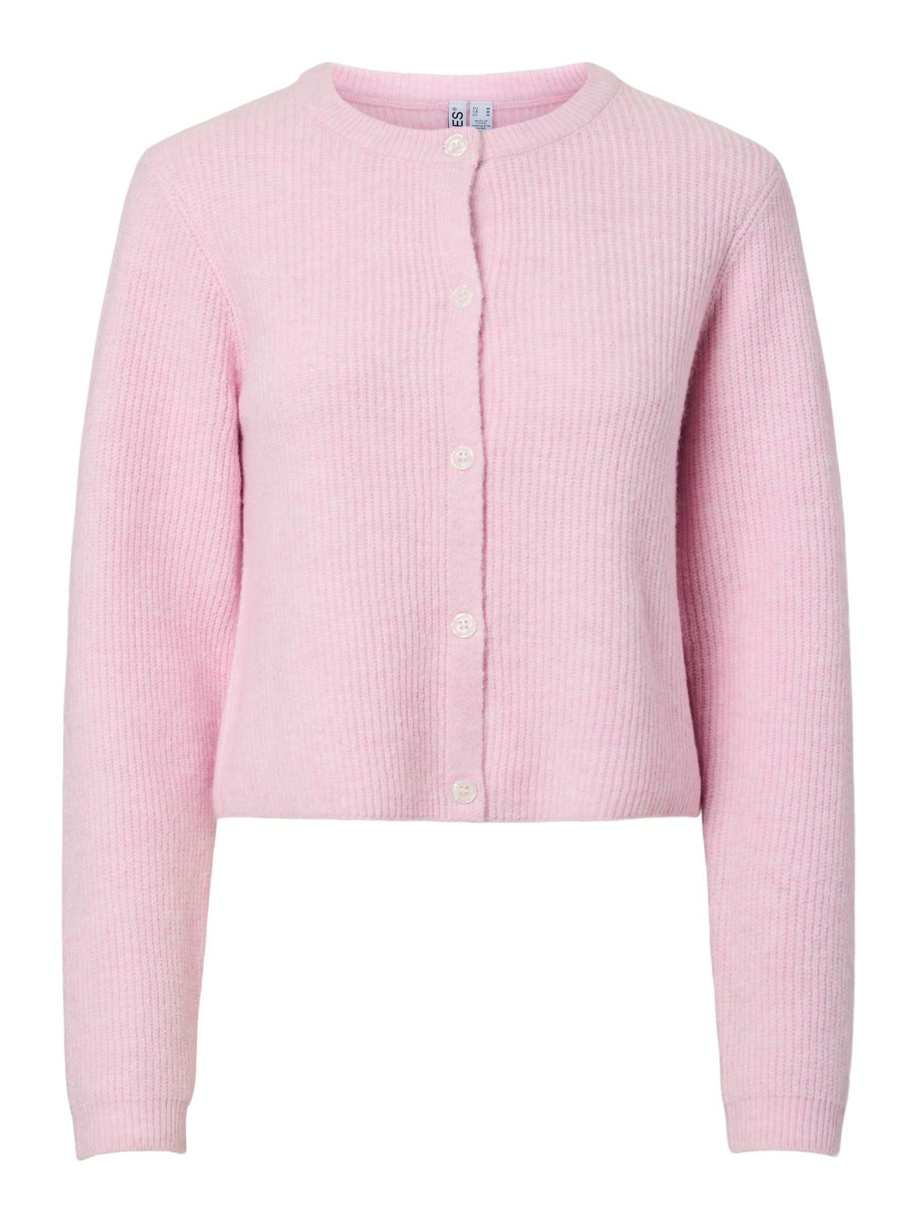 PIECES Pcsilly LS O-Neck Knit Cardigan Noos BC, Roseate Spoonbill, L