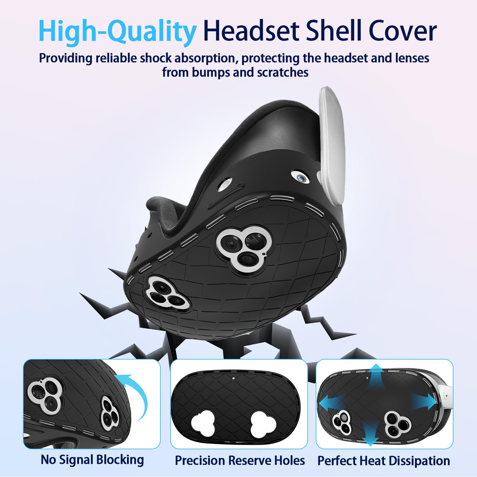 Set di cover in silicone 6 in 1 per accessori Meta Quest 3s, Juylay VR Cover protettiva Accessori per Oculus Quest 3S con interfaccia facciale, cover per guscio, copertura per presa del controller,