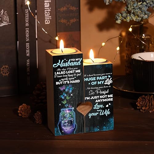 Miniatura 6 de Portavelas de Navidad con forma de corazón de madera, portavelas naturales, adornos de Navidad, decoración familiar, regalo para la familia (2#)