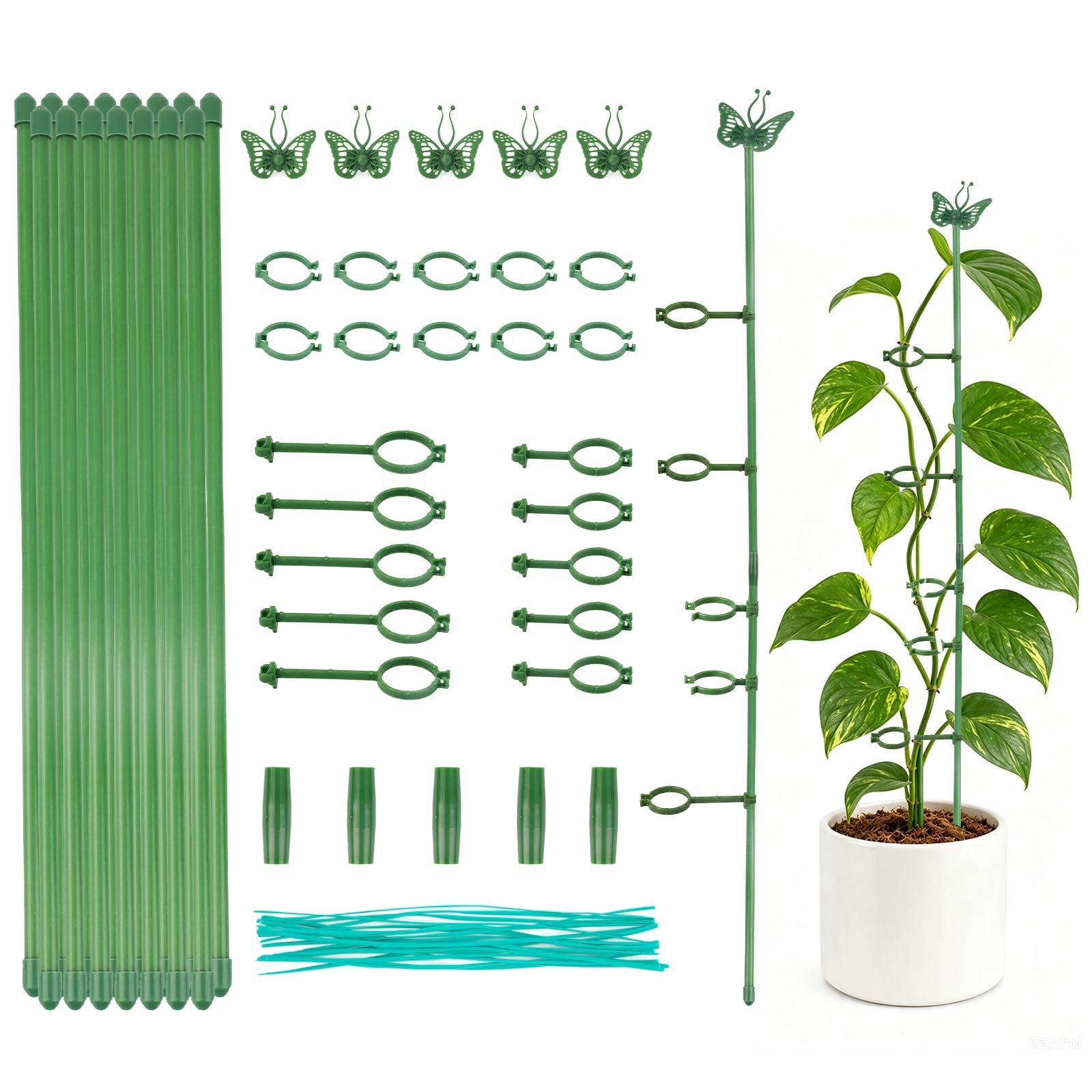 15 Pcs Plant Supports for Indoor Plants, 30 cm Adjustable Plant Stakes