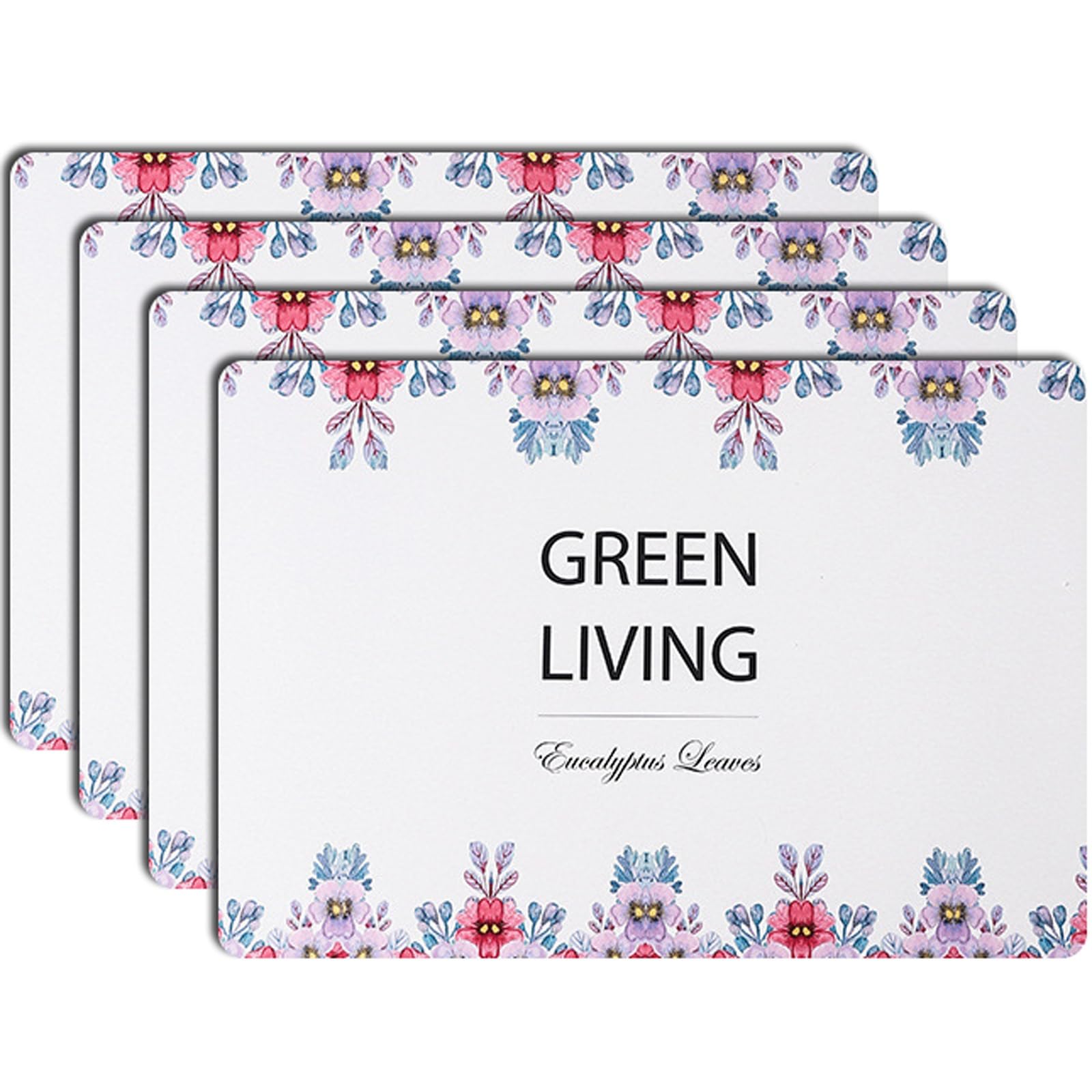 Decoración de Mesa, manteles Individuales, tapete de Cocina y Comedor de Cuero Estampado, Impermeable y Antideslizante de Doble Cara para el hogar.