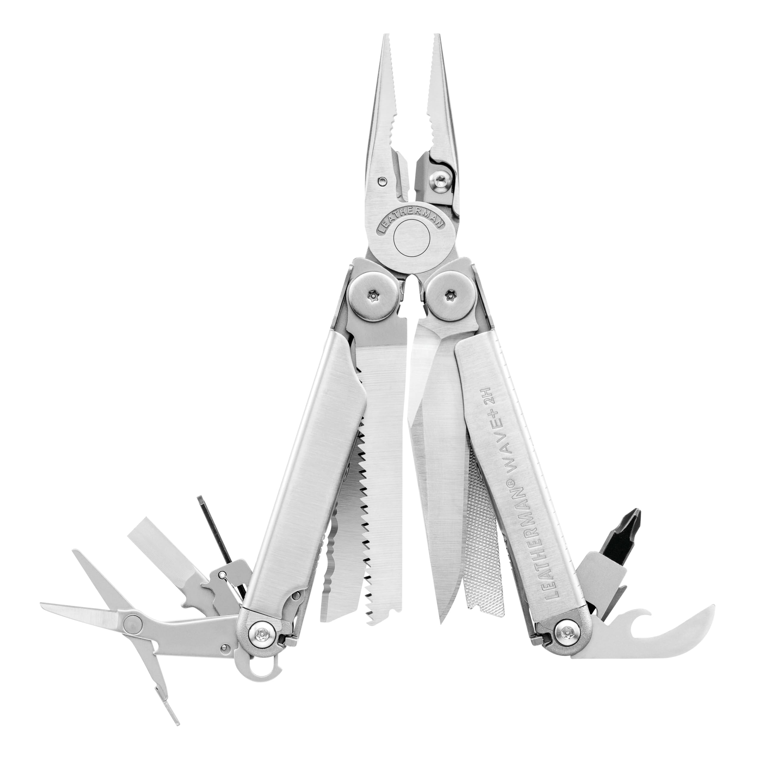 Leatherman 2H Wave+ Multiutensile - Utensile in Acciaio Inossidabile 18 in 1 con Lame, Pinze e Tagliafili - Acciaio Inossidabile
