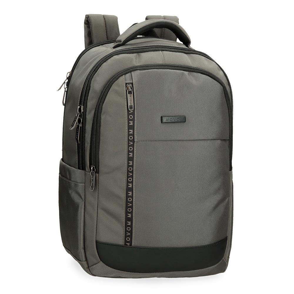 MOVOM Buster Mochila para Portátil Adaptable 13,​3" Gris 31x44x15 cms Poliéster con detalles en Piel Sintética 20,​46L